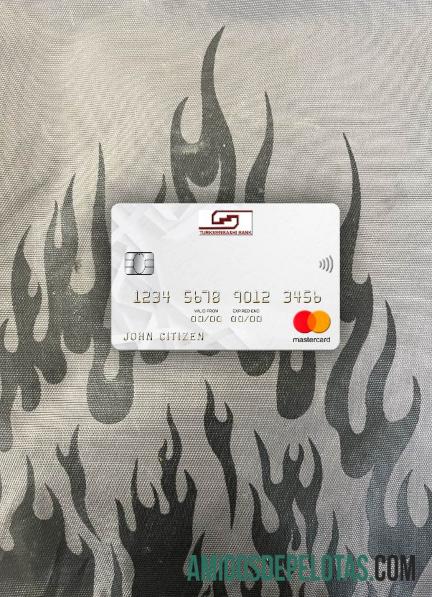 Turcomenistão Turkmenbashi Bank Mastercard Photolook Front exemplo real